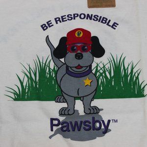 NWT VINTAGE TEE SHIRT PAWSBY PLANET INK ANVIL ORGANIC YOUTH LARGE SIZE 11/12